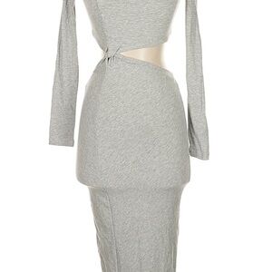 Chic Long Sleeve Gray Dress